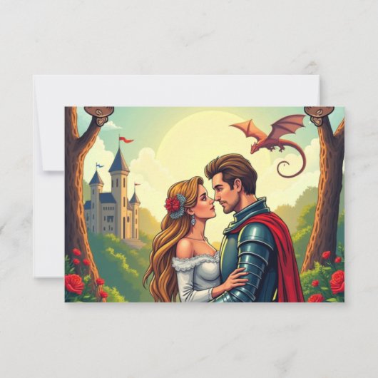 Cartons Réponse Château de forêt enchantée Fairytale Mariage (Dos)