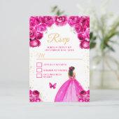 Cartons Réponse Chaud rose et or Brunette Hair Princesse (Debout devant)