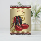 Cartons Réponse Chaussures à talon haut rouge Leopard Sweet sixtee (Debout devant)