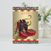 Cartons Réponse Chaussures à talon haut rouge Leopard Sweet sixtee (Debout devant)