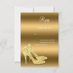 Cartons Réponse Chaussures Sparkly Gold Stiletto Anniversaire