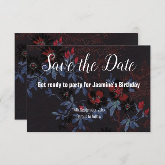 CARTONS RÉPONSE CHERRY BLANC NOIR ENREGISTRER LA DATE (Devant / Derrière)