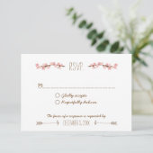 Cartons Réponse Cherry Blossom Wreath Boho Mariage rustique (Debout devant)