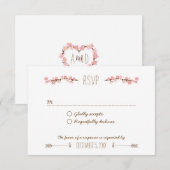 Cartons Réponse Cherry Blossom Wreath Boho Mariage rustique (Devant / Derrière)