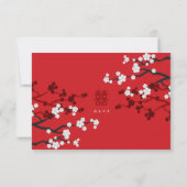 Cartons Réponse Cherry Blossoms double bonheur Mariage chinois (Dos)