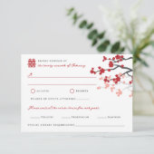 Cartons Réponse Cherry Blossoms double bonheur Mariage chinois (Debout devant)