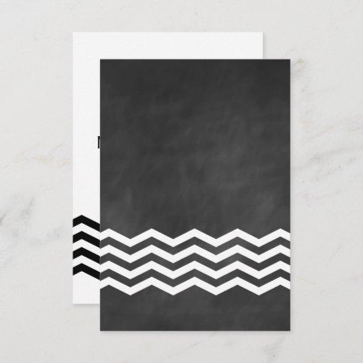 Cartons Réponse Chevron Chalkboard RSVP. (Devant / Derrière)