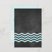Cartons Réponse Chevron Turquoise Chalkboard RSVP. (Devant / Derrière)
