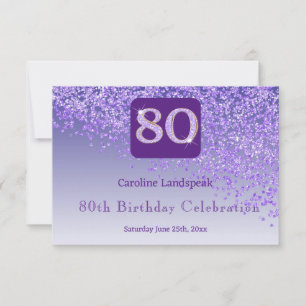 Cartons Réponse Chic 80 Anniversaire Violet Parties scintillant RS