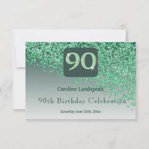 Cartons Réponse Chic 90 Parties scintillant verte anniversaire RSV