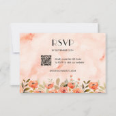 Cartons Réponse Chic aquarelle Floral QR Code (Devant)