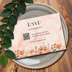Cartons Réponse Chic aquarelle Floral QR Code