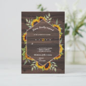 Cartons Réponse Chic Aquarelle Tournesols Vieux Mariage Grange (Debout devant)