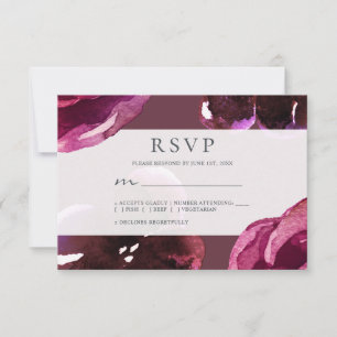 Cartons Réponse Chic Bourgogne Floral Mariage moderne