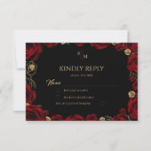 Cartons Réponse Chic Burgundy Roses Boho Wedding (Devant)