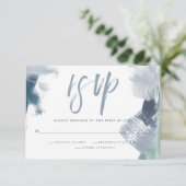 Cartons Réponse Chic Dusty Blue Peint Strokes Repas Choix (Debout devant)