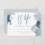 Cartons Réponse Chic Dusty Blue Peint Strokes Repas Choix (Devant / Derrière)