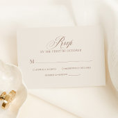 Cartons Réponse Chic Elegant Ivory and Taupe Luxe Neutral Wedding
