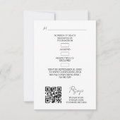 Cartons Réponse Chic Extra Minimalist Black & White Photo Wedding (Dos)