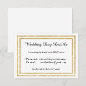 Cartons Réponse Chic Faux Gold Glittered Trim -Détails du jour de  (Devant / Derrière)