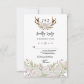 Cartons Réponse Chic Fleurs blanches Antlers écriture manuscrite R (Devant)