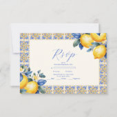 Cartons Réponse Chic Lemon Floral Verdure Mariage méditerranéen (Devant)