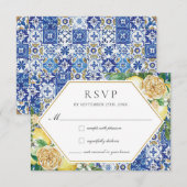 Cartons Réponse Chic Lemons Jaune Floral Mariage (Devant / Derrière)