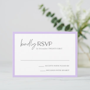Cartons Réponse Chic Lilac Mariage moderne