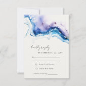 Cartons Réponse Chic Minimal Coastal Sea Beach Watercolor Wedding (Devant)