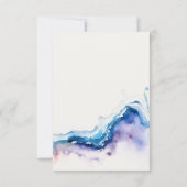 Cartons Réponse Chic Minimal Coastal Sea Beach Watercolor Wedding (Dos)