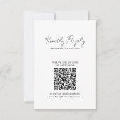 Cartons Réponse Chic Minimalist Handwriting Script Wedding QR Code (Devant)