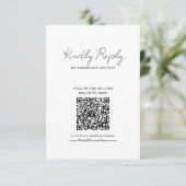Cartons Réponse Chic Minimalist Handwriting Script Wedding QR Code (Debout devant)