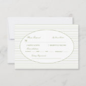 Cartons Réponse Chic Minimalist Stripe Green Wedding  (Devant)