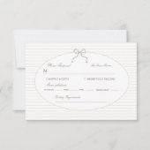 Cartons Réponse Chic Minimalist Stripe Green Wedding  (Devant)