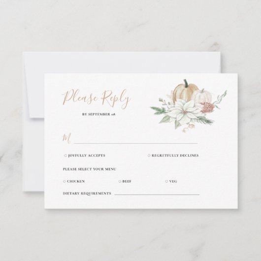 Cartons Réponse Chic moderne automne automne citrouille élégant ma (Devant)