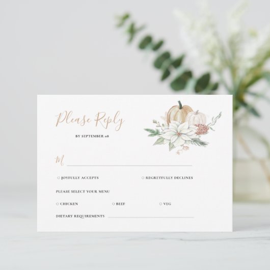 Cartons Réponse Chic moderne automne automne citrouille élégant ma (Debout devant)