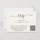 Cartons Réponse Chic Photo QR Code Cream Mariage (Devant)