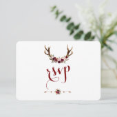 Cartons Réponse Chic Rustique Bourgogne Marsala Floral Antlers RSV (Debout devant)