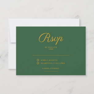 Cartons Réponse Chic Sage Green et Gold Mariage élégant