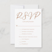 Cartons Réponse Chic Sienna Brown Script Mariage (Devant)