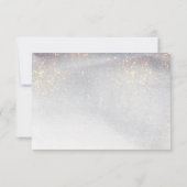 Cartons Réponse Chic Silver Gold Sparkle Aquarelle Mariage de luxe (Dos)