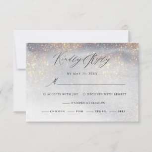Cartons Réponse Chic Silver Parties scintillant or Aquarelle Maria