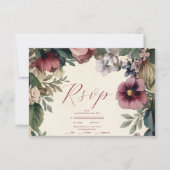 Cartons Réponse Chic victorien Royal Floral Mariage (Devant)