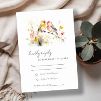 Chic Wild Botanical Aquarelle Inséparables Mariage