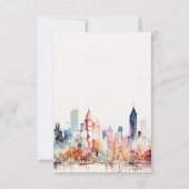 Cartons Réponse Chicago Illinois Watercolor Landscape Wedding (Dos)
