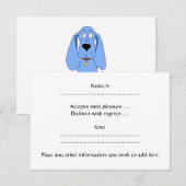 Cartons Réponse Chien bleu. Hound. (Devant / Derrière)