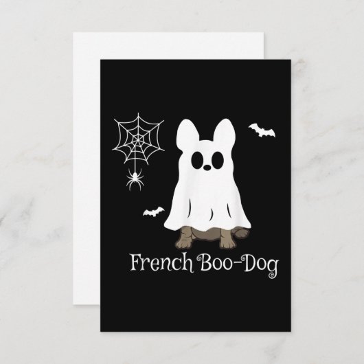 Cartons Réponse Chien-chien français Halloween Chien-chien-chien-c (Devant / Derrière)