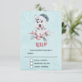 Cartons Réponse Chien de Noël Husky dans un chapeau de Père Noël (Debout devant)