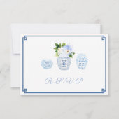 Cartons Réponse Chinoiserie moderne Marine & Chartreuse Options al (Devant)