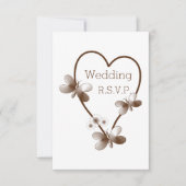 Cartons Réponse Chocolat Coeur Et Papillons Design Mariage (Devant)